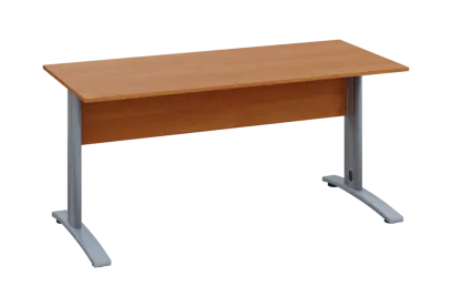 EPK 17 - 16 stůl kancelářský, kovová podnož stříbrná, deska 18 mm, široký 1600 mm, olše jantar